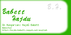 babett hajdu business card